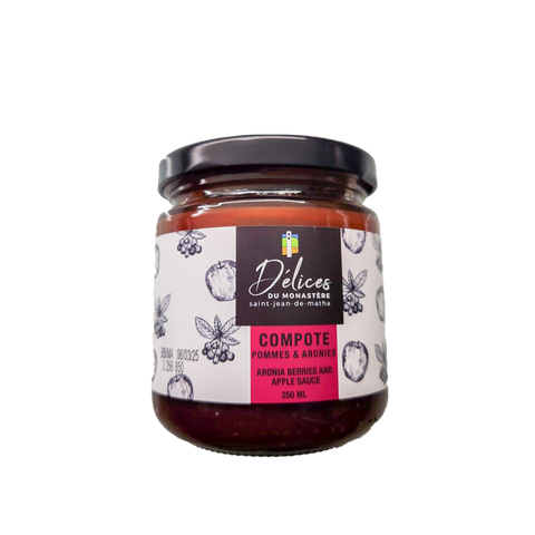 Compote de pommes et aronies 250 ml Délices du Monastère