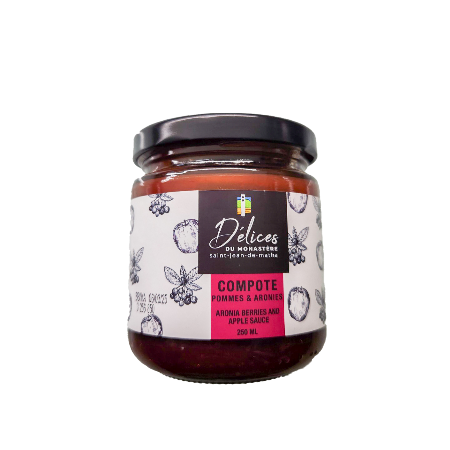 Compote de pommes et aronies 250 ml Délices du Monastère